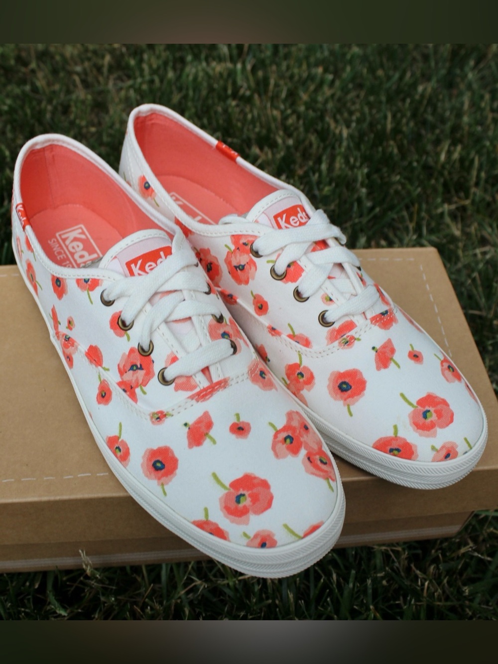 Keds Women's Champion Poppy Sneakers Cream/Floral Sz 8